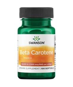 Swanson Beetakaroteeni 25 000 IU (7 500 mcg) 100 pehmeää kapselia - Image 2