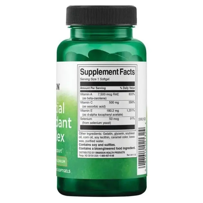 Swansonin välttämätön antioksidanttikompleksi 60 pehmeää kapselia - Image 3