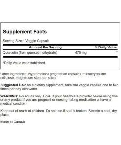 Swansonin korkeatehoinen kversetiini 475 mg, 60 kapselia - Image 3