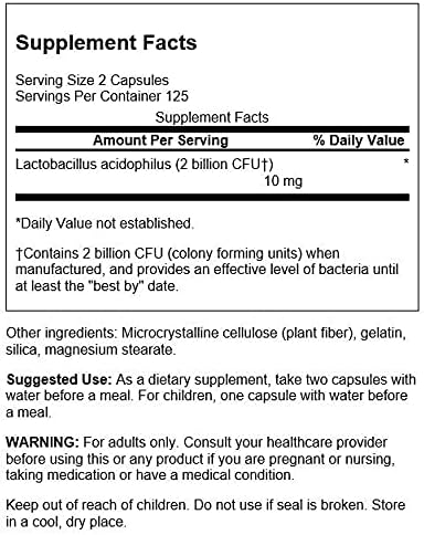 Swanson Lactobacillus Acidophilus 1 biljoonaa CFU 250 kapselia - Image 3