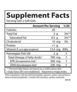 Erittäin hieno kalaöljy - 700 mg Omega-3-rasvahappoja, luonnollinen sitruuna - 120 + 30 kapselia - Image 4