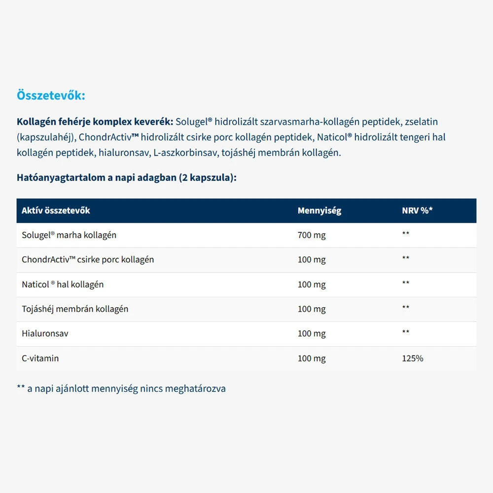 USA Medical - Kollageenikompleksi: 5 erilaista kollageenia sisältävät kapselit (60 kapselia) - Image 2