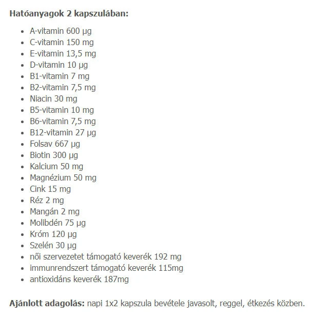 USA Medical - Monivitamiini naisille (60 kapselia) - Image 2