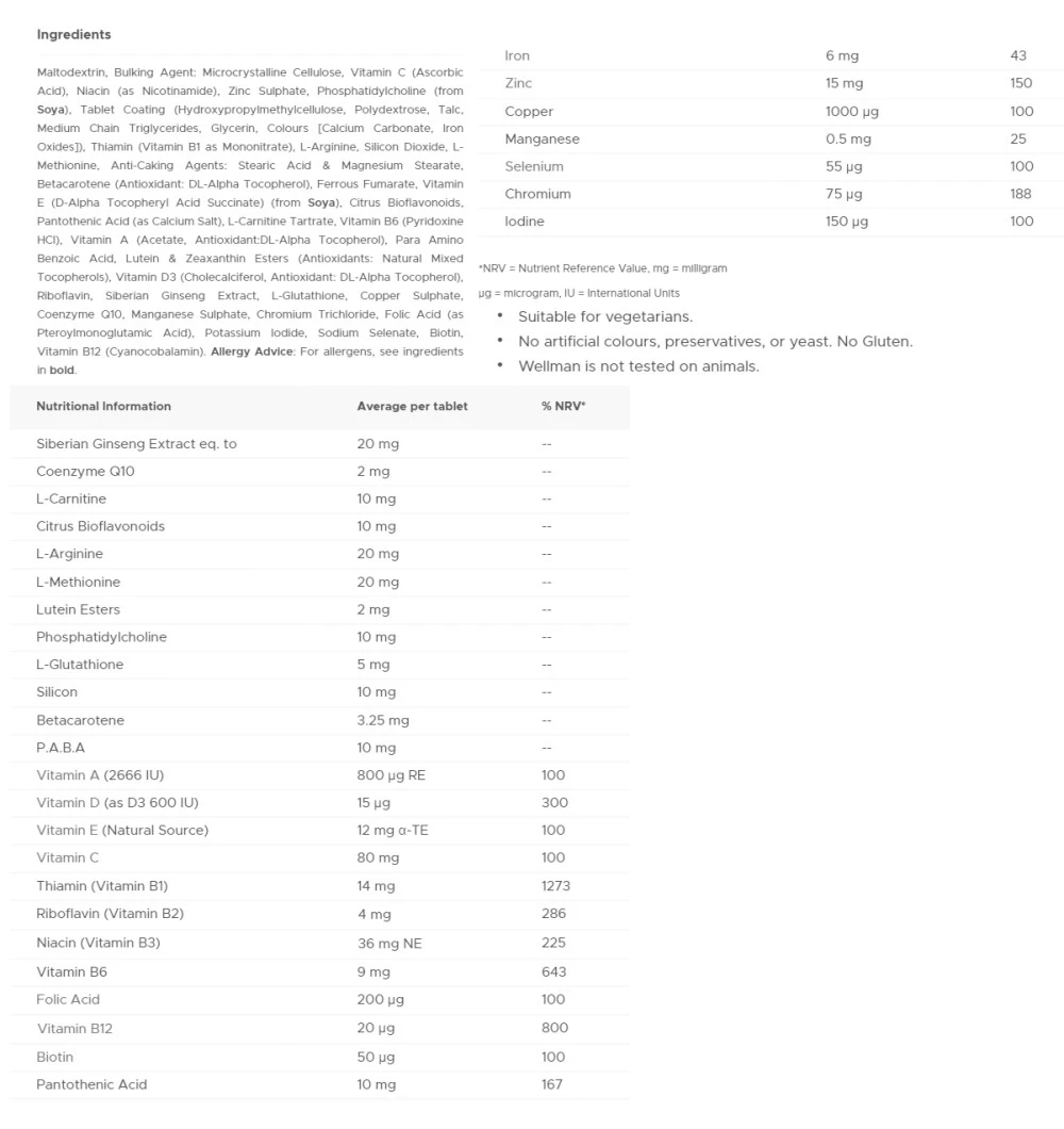 Vitabiotics - Vitabiotics Wellman 50+ (30 tablettia) - Image 2