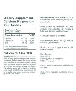 Vitaking CalMag-Zinc (Kalsium + Magnesium + Sinkki) (100 tablettia) - Image 3