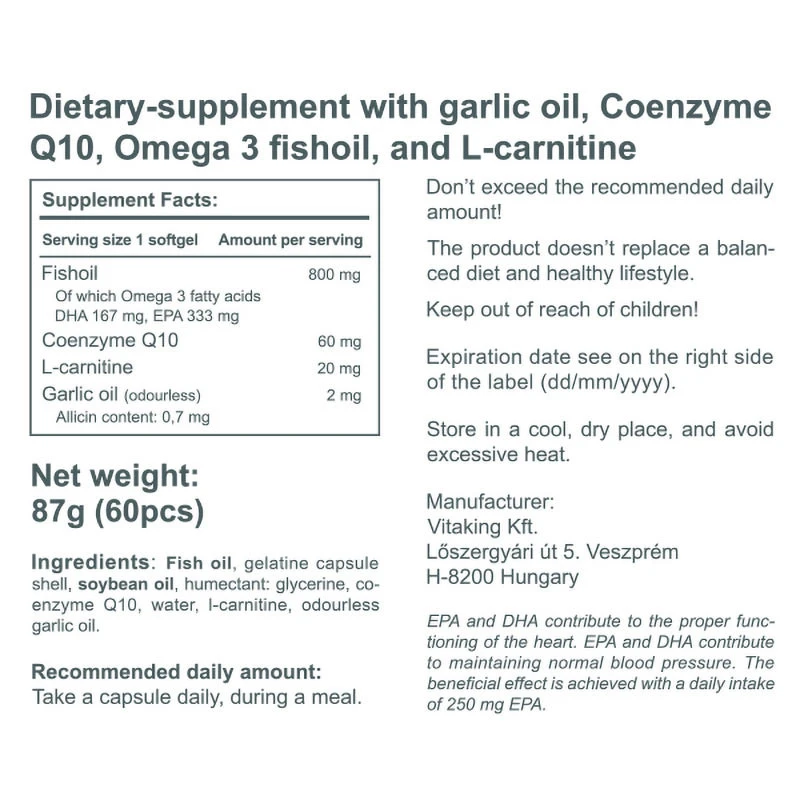 Vitaking - Vitaking Cardiolic® - Sydäntukeva Koostumus (60 Pehmeää Kapselia) - Image 3