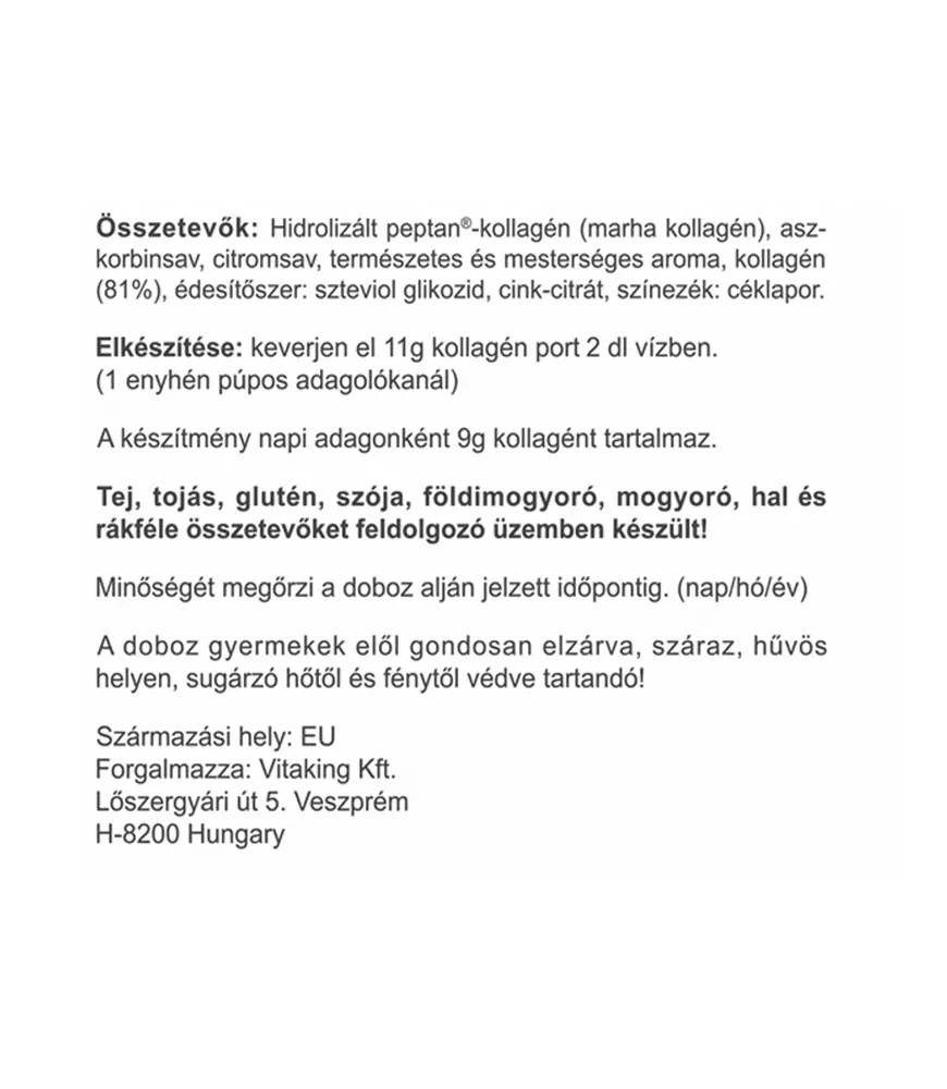 Vitaking - Kollageenijauhe, mansikka (330 g, pussi) - Image 3