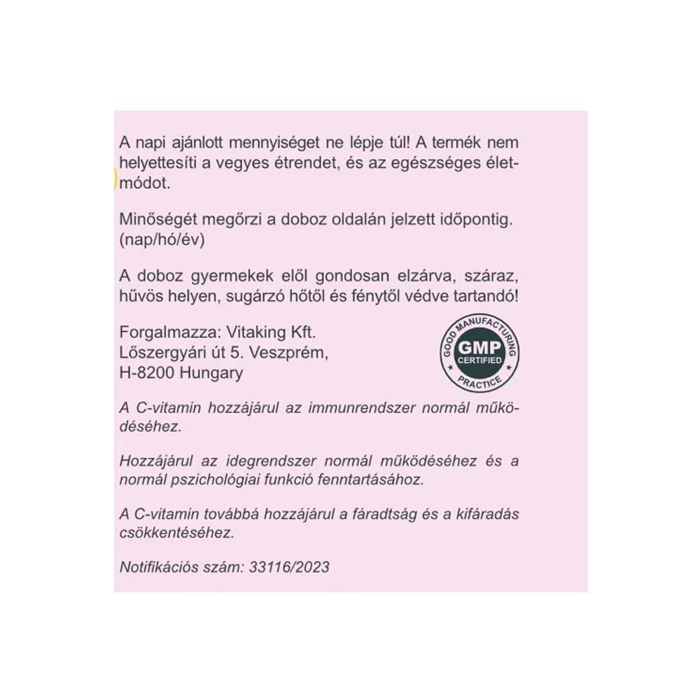 Vitaking - Vitaking Heti Valmis Ylimääräinen C-vitamiinijauhe (150 g, Mustaherukka) - Image 3