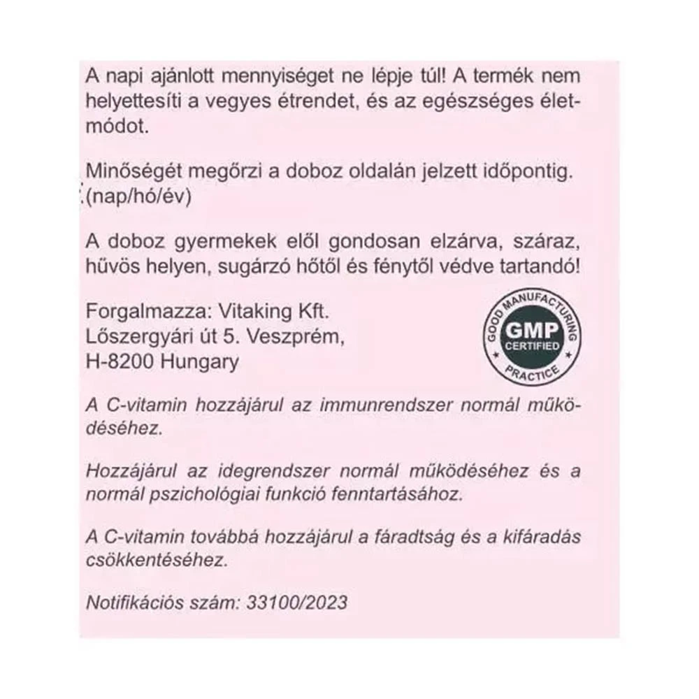 Vitaking - Vitaking Heti Valmis Ylimääräinen C-vitamiinijauhe (150 g, Dragon Berry) - Image 3