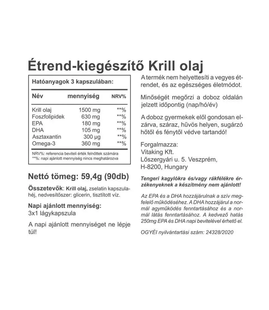 Vitaking - Vitaking Vitakrilliöljy 500 mg (90 pehmeää kapselia) - Image 2