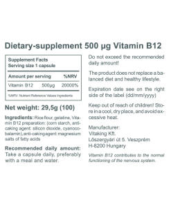 Vitaking - Vitamiini B-12 500 mcg (100 kapselia) - Image 3