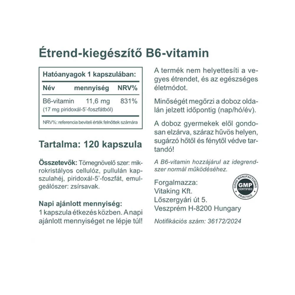 Vitaking - Vitamiini B6 (P5P) (120 kapselia) - Image 2