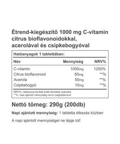 Vitaking - Vitaking C-vitamiini 1000 mg, sisältää 50 mg sitrusbioflavonoideja ja acerolaa (200 tablettia) - Image 2