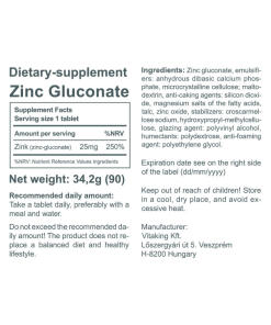 Vitaking Sinkkiglukonaatti 25 mg (90 tablettia) - Image 3