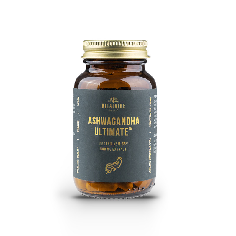 Vitalvibe - Ashwagandha Ultimate Organic KSM-66® 500 mg uute, kapselit
