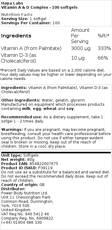 A-vitamiini & D-kompleksi - 100 kapselia - Image 2
