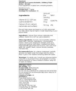 1000 mcg Triple Action - 90 tabletter
