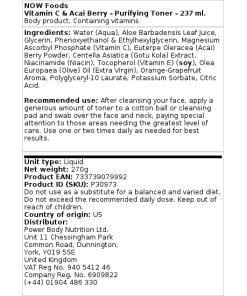 C-vitamiini & Acai-marja - Puhdistava kasvovesi - 237 ml - Image 2