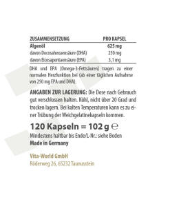 Vitaworld - Vitaworld Vegaaninen Omega 3 (120 kapselia) - Image 2