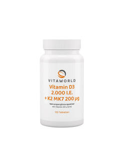 Vitaworld Vitamin D3 2000 IU + K2 MK7 200 mcg (120 Tablets)