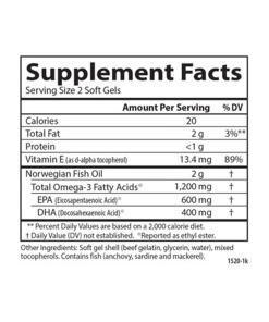 Villiyrteistä pyydystetyt Super Omega-3 -helmet, 1200mg - 100 + 30 kapselia - Image 3