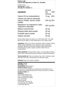 Kalsium, magnesium ja D3-vitamiini - 90 tablettia - Image 2