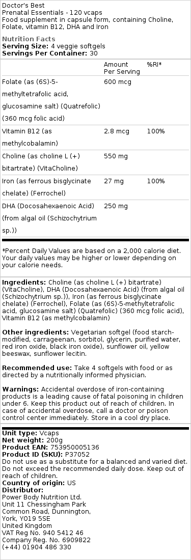 Raskaudenaikaiset tarvikkeet - 120 kapselia - Image 2
