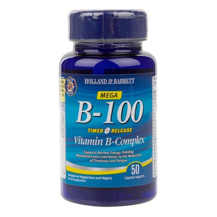 Aikajakautuva megavitamin B-kompleksi, 100 mg - 50 tablettia