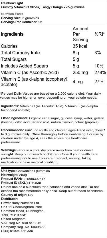 syrlig appelsin - 75 vingummi