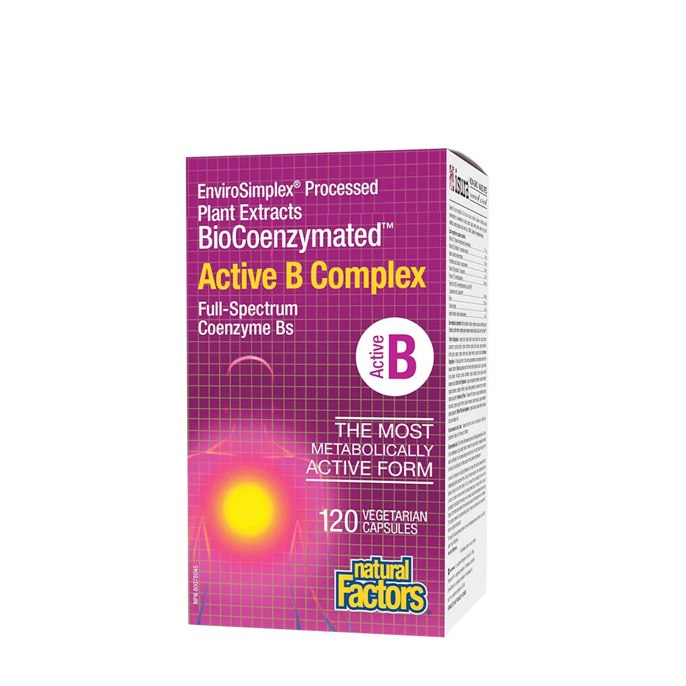 Natural Factors - Biokoentsyymoitettu Aktiivinen B-kompleksi (120 kapselia)