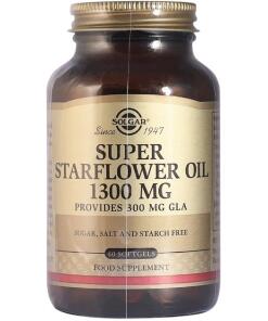 SOLGAR Super Starflower Oil 1300 mg - Olej z Ogórecznika (60 kaps.)