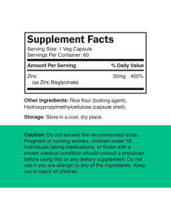 Vitamin360 Sinkkibisglysinaatti 50 mg (60 kasviskapselia) - Image 2